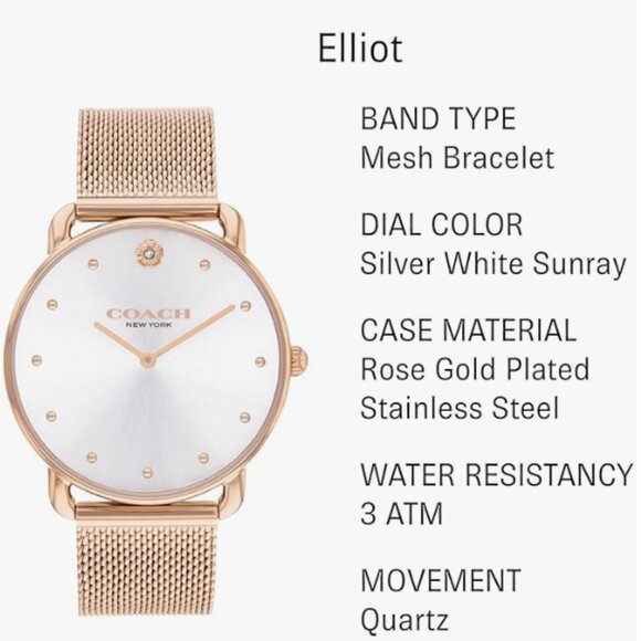 Coach Elliot Women's Watch | Modern Elegance with Iconic Tea Rose Detail | Chic - Picture 2 of 5